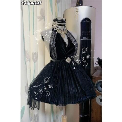 Game Arknights Black Anniversary Dress Cosplay Costume Halloween Suit For Women Custom Made New 2020