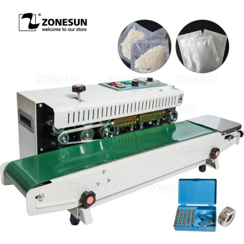 ZONESUN FR-900 Automatic Bag Sealer Continuous Film Sealing Machine Electric Food Heat Sealer