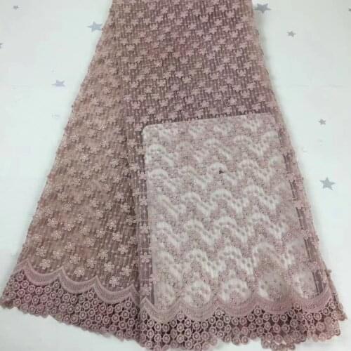2020 Guipure cord lace high quality Nigeria African cord lace fabric perforated water-soluble square material D4170