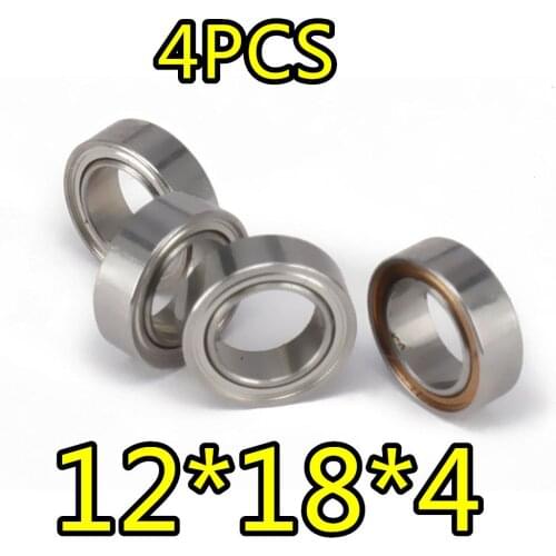 4Pcs Ball Bearings 12*18*4mm For RC Cars 1/8 1/10 Remote Control Buggy Monster Trax HPI Associated Axial Redcat HSP