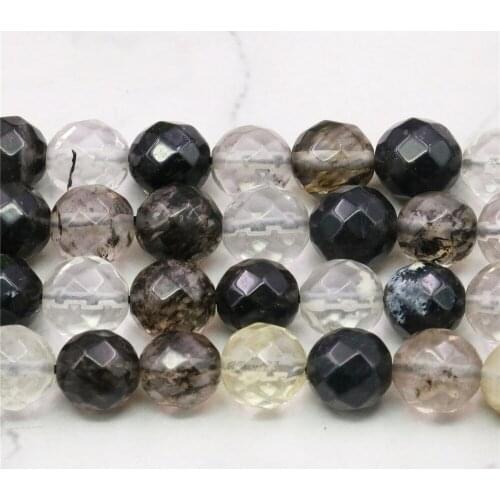 6 8 10 12mm Black Watermelon Tourmaline Round Beads Accessories Crafts Loose Beads For Necklace Bracelet Stone Faceted Jewelry