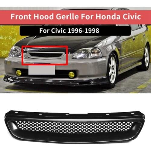 ABS Black Car Front Bumper Hood Grill Grille Cover Trim for Honda Civic EK CX DX EX HX LX Type R 1996 1997 1998