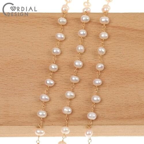 Cordial Design Jewelry Accessories/Stainless Steel Chains/Hand Made/Natural Pearl/DIY Chains/Jewelry Findings & Components