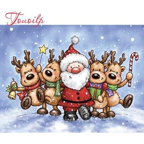 TOUOILP"Santa Claus"rhinestone pasted,cross stitch,full square&round 5d diamond painting abstract,handcraft crafts,home decor