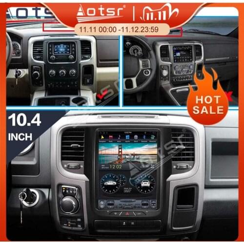 Tesla style 4+64GB PX6 Car Multimedia Player GPS Navigation For Dodge RAM Android 9.0 2014-2019 Car Radio Audio Head Unit Stereo