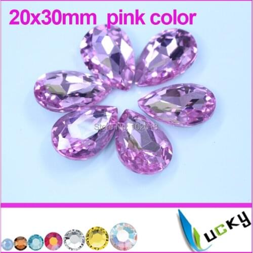Free shipping 36pcs 20x30mm drop/tear/pear shape crystal strass chaton piont back sew on rhinestone for wedding dress stone