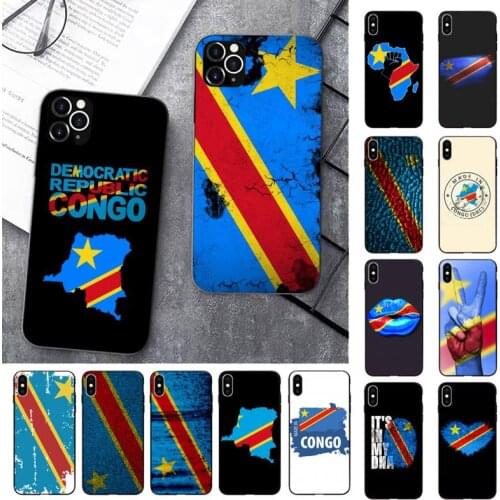 FHNBLJ Congo Flag Coque Shell Phone Case for iPhone 11 12 pro XS MAX 8 7 6 6S Plus X 5 5S SE 2020 XR case