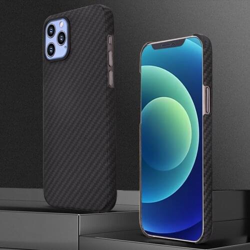 Aramid Carbon Fiber Cell Phone Case Half Coverage For Iphone 12 Mini ProMax Ultra-Light And Thin Luxury Business Hard Shell Cove
