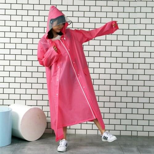 Hooded Rain Poncho Waterproof Windbreaker Women Raincoat Men Black Rain Clothes Covers EVA Rain Jacket Coats Motorcycle Rainwear
