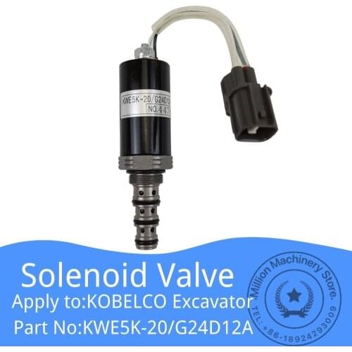 G24D12A KWE5K-20 Secure Lock Solenoid Valve for KOBELCO Excavator SK200-2 SK200-5