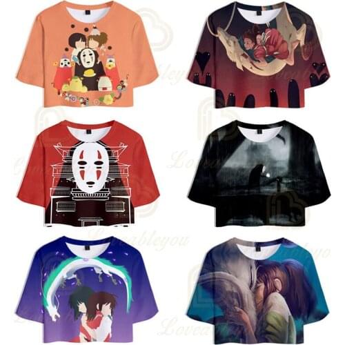 Spirited Away 13 Colors No Face man 3d Print Casual Fashion Short-sleeved T-shirt Pertty Women Cheap Tshirt Girls Sexy Crop Tops