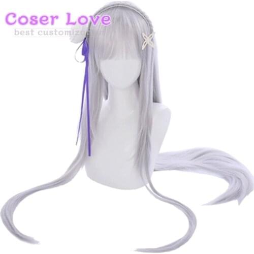 Re:ZERO Re:Life in a different world from zero Emilia Cosplay headwear for Cosplay Halloween, Christmas Carnival Costume