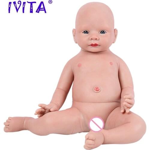 IVITA WG1523 48cm 3900g Realistic Silicone Reborn Baby Dolls Newborn Girl Baby Lifelike Skin Fashion Toys for Children Xmas Gift