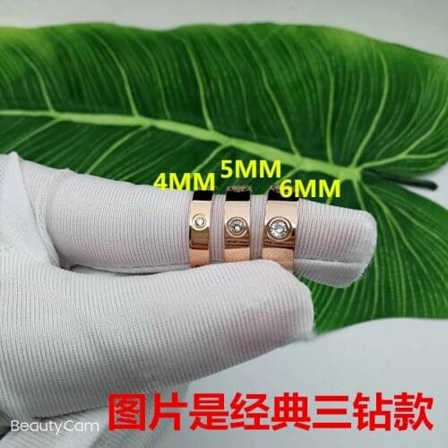 4MM and 5MM 6MM Crystal Classic Stainless Steel Love Screw Rings Jewelry Anillos Mujer A001