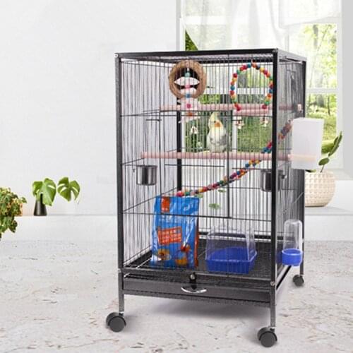 Set Parrot Cage Luxury Large Bird Cage Starling Cage Large Metal Peony Wren Breeding Cage Nest Iron Large Bird Cage Pigeon Cage