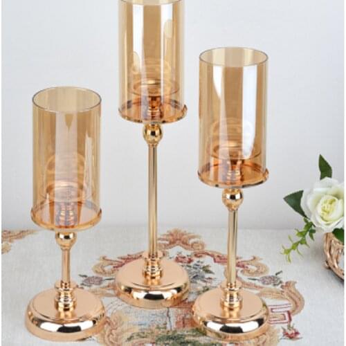 Single Candle Holder Romantic Crystals Candlestick Luxury Candle Stand Home Table Decoration