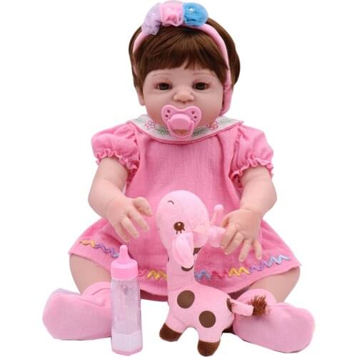 22 inch Lifelike Full Body Soft Silicone Reborn Dolls Baby Realistic Boneca BeBes For Girls Birthday Present