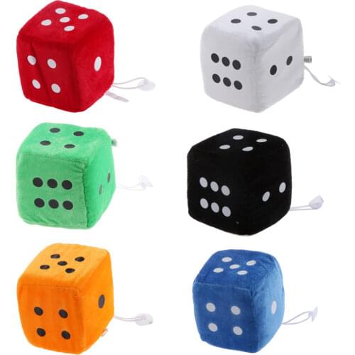 MagiDeal 4 Inch Plush Dice Car/Window Hanger Soft Stuffed toy with Sucker for Window Sticky Decoration Birthday Party Club Pub