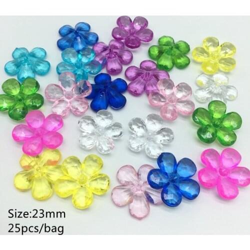 Meideheng Middle hole crystal flower multicolor Bright colors Phosphor powder DIY Acrylic Beads for Jewelry Making 25pcs/bag
