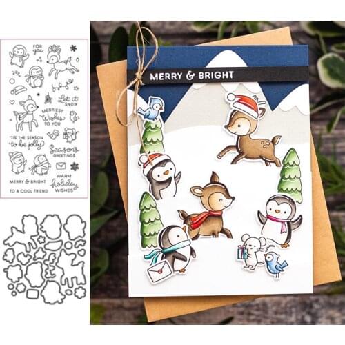 Winter Penguin Metal Cutting Dies for Scrapbooking New 2021 Mold Cut Stencil Handmade DIY Card Make Mould Model Craft Decoration