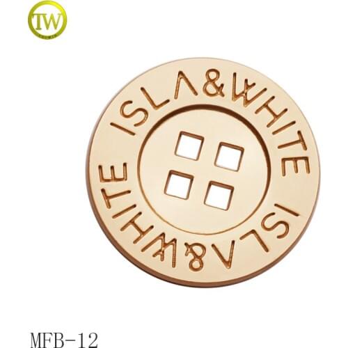 Nickel free jeans button custom design misty goldcolor buttons for jeans