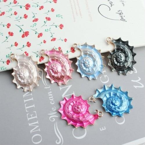 New large conch Korean shell jewelry accessories KC gold alloy small pendant diy bracelet pendant