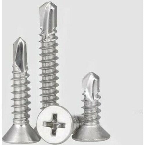 10PCS 304M3.9M4.2M4.8M5.5 Countersunk cross flat head self-tapping self-drilling screw