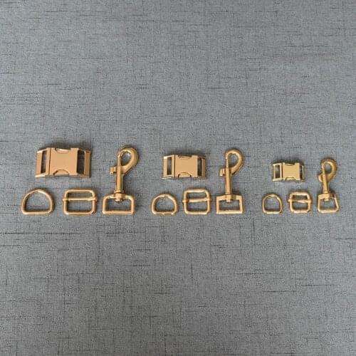 20 Sets 15mm/20mm/25mm Metal Slider Adjustable Buckle D Ring Dog Clasp Four Pieces Webbing DIY Cat Collar and Leash Accessory