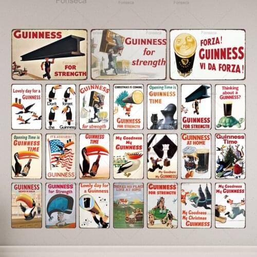 Guinness Vintage for Streength Lovely Day Metal Tin Sign Plaques Retro Craft Bar Decoration Wall Art Kitchen Party Home