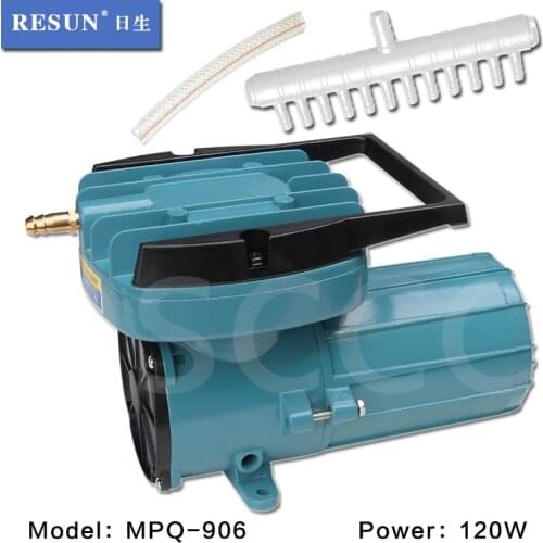 120W RESUN MPQ 906 DC 12V Permanent Magnetic Air Compressor for Aquarium Fish Tank Hydroponic Pond Aquaculture Oxygen Air Pump
