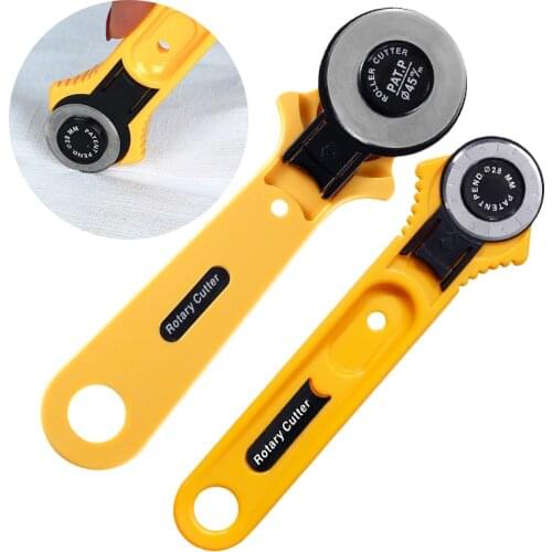 LMDZ Rotary Portable Loop Rotate Sewing Cutter Professional Tailor Premium Sewing Scissors DIY cutting tool with handle safety