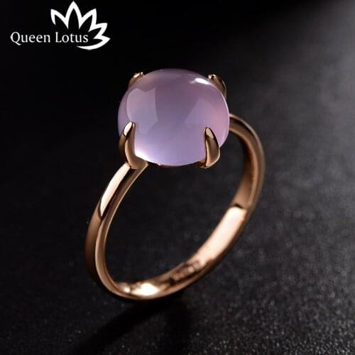 Queen Lotus 2018 new Korean simple fashion ring Cat eye stone personality silver Gold rings women High quality ladies jewelry