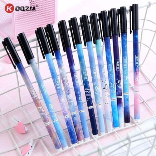 0.5mm Twelve Constellation Sign Exam Pen Student Black Pen For Girl Gift School Office Supplies