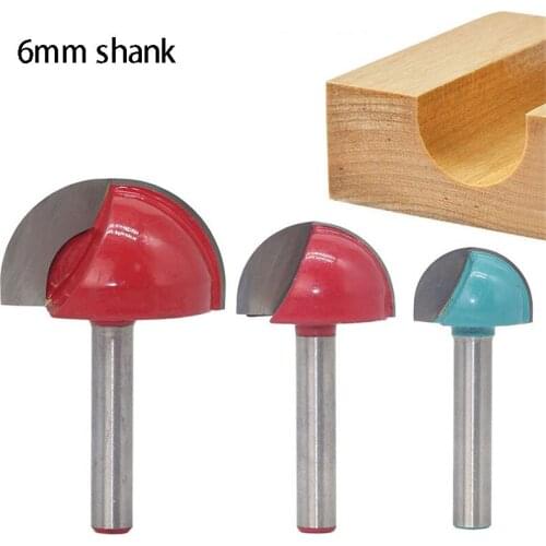 1pc 6mm Shank Ball Nose End Mill Round Nose Cove CNC Milling Bit Radius Core Box Solid Carbide Router Bit Tools