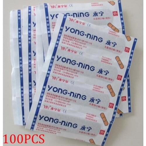 100pcs/Pack Waterproof Woundplast Band Aid Sterile Hemostasis Adhesive Bandage Stickers First Aid Emergency Kit Breathable DFA