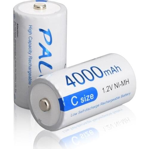 PALO 2-8pcs 4000mAh C Size Rechargeable Batteries 1.2V C battery NIMH ni mh rechargeable for Gas Cooker, Car Toy
