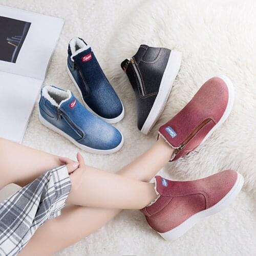 2021 Winter Platform Boots Women Boots Canvas Super Warm Winter Casual Shoes Women Cowboy Ankle Boots Snow Zapatos De Mujer