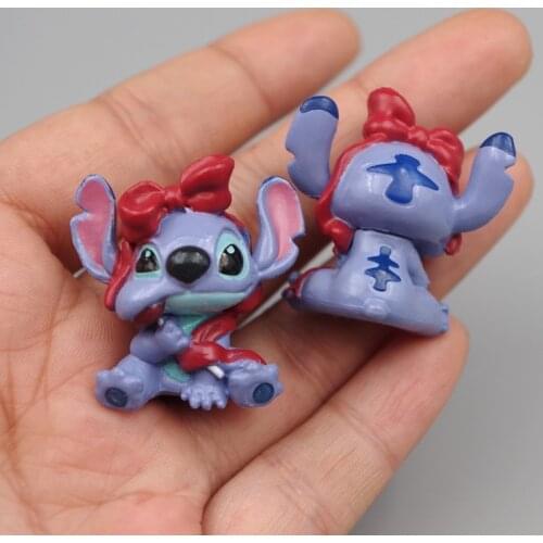 24piece 3cm Lilo and Stitch the cute stitch microlandschaft figures toys Lovely cartoon stitch Eat lollipop model toys