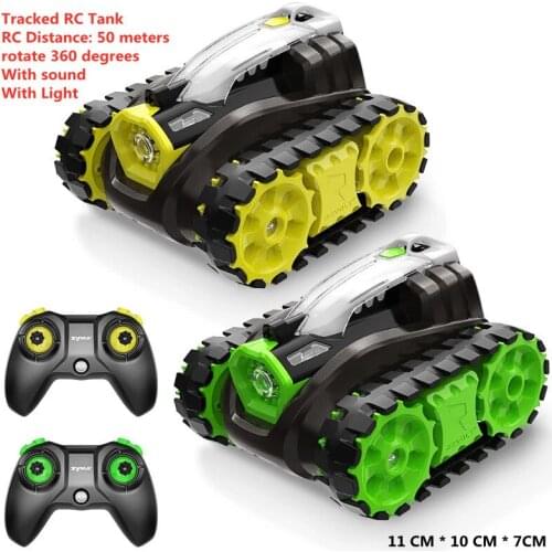 2pcs Tracked RC Tank Yellow Green Remote Control Infrared Battle Tank Rotate 360 Degrees RC Distance: 50 Meters Outdoor Toys