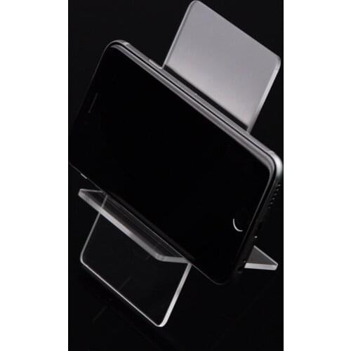 50Pcs/Lot Clear Acrylic Mobile Cell Phone Display Stand Holder Racks Universal stand phone For Mobile Phone Welcome Custom Logo