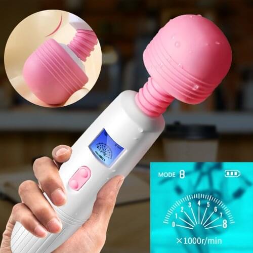 8 Frequency AV Vibrator Magic Wand Female Masturbation Tool Nipple Massager Sex Machine Clitoral Stimulator Sex Toys for Couple