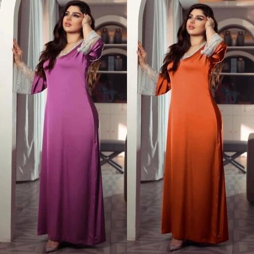 Abaya Dubai Turkey Muslim Satin Hijab Dress Kaftan Islam Clothing Maxi Dresses Abayas For Women Vestidos Robe Musulman De Mode