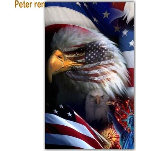 Diamond painting cross stitch diamond embroidery Animal eagle Square/Round diamond Mosaic Rhinestone Home Decorations Eagle flag