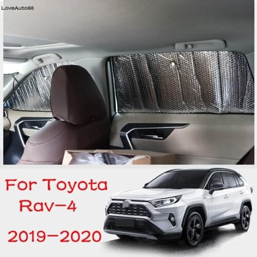 Car Aluminum Foil Windshield Sunshade Back Front Rear Window Sun Shade Visor Protector For Toyota Rav4 RAV-4 2019 2020 2021