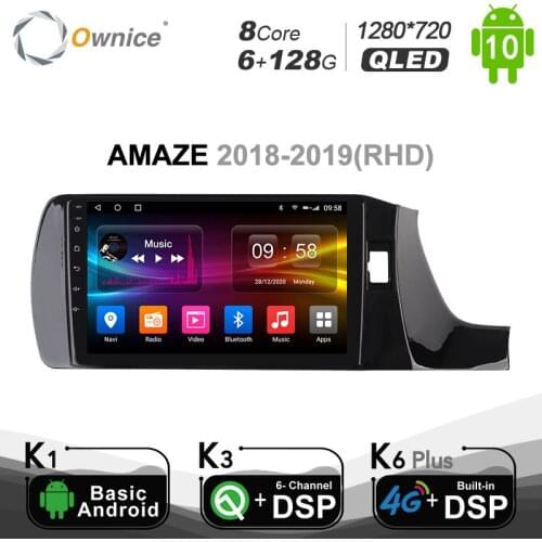 Ownice 6G+128G 8Core Android 10.0 Car Radio Multimedia Player For Honda AMAZE 2018 - 2019 RHD Car DVD Player Navi GPS 4G LTE DSP