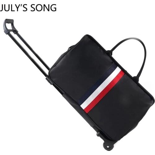 JULYS SONG Men Luggage Bags Trolley Travel Bag With Wheels Rolling Carry on Suitcase Bag Wheeled Women Bolsas