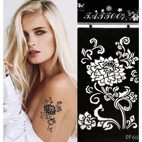 BLACK HENNA CONE TEMPORARY ART TATTOO Stencil Reusable Waterproof Unisex Temporary DIY Tools India Henna Template Arm Body Art