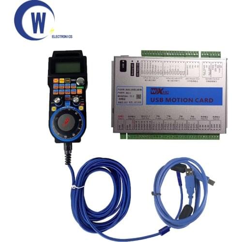 CNC kit Mach3 USB controller XHC MKX-V 3 4 6 axis Ethernet motion Control Card LHB04B wired MPG pendant handwheel
