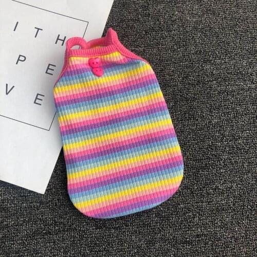Color Stripes Dog Vest Skirt Summer Dog Clothes Cat Puppy Clothing Yorkshire Poodle Bichon Pomeranian Schnauzer Outfit Apparel