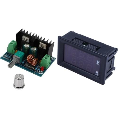 DC-DC Buck Converter 4V-40V 8A Voltage Power with DC0-100V 10A LED DC Dual Display Digital Voltage Current Meter